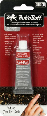 Rub N Buff Metallic Wax Finish with 5 inchx7 inch Microfiber Cloth, Ebony 0.5oz/15ml Tube, Adult Unisex, Black